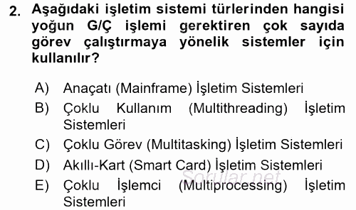 İşletim Sistemleri 2017 - 2018 Ara Sınavı 2.Soru