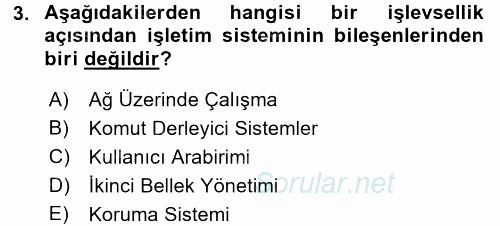 İşletim Sistemleri 2017 - 2018 Ara Sınavı 3.Soru