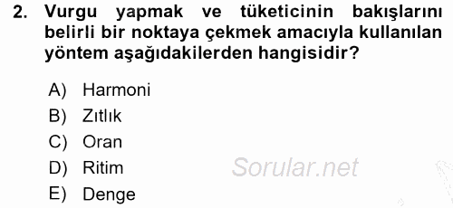 Mağaza Atmosferi 2015 - 2016 Ara Sınavı 2.Soru