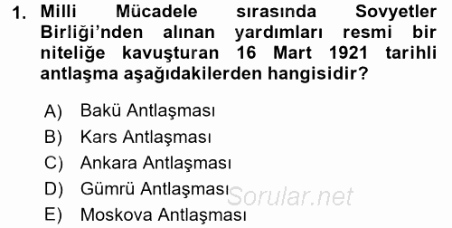 Türkiye Cumhuriyeti İktisat Tarihi 2016 - 2017 Ara Sınavı 1.Soru