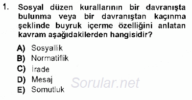 Hukukun Temel Kavramları 1 2012 - 2013 Dönem Sonu Sınavı 1.Soru