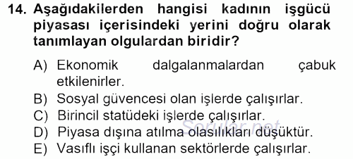 Sosyolojiye Giriş 2014 - 2015 Tek Ders Sınavı 14.Soru