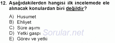 İdari Yargı 2013 - 2014 Tek Ders Sınavı 12.Soru