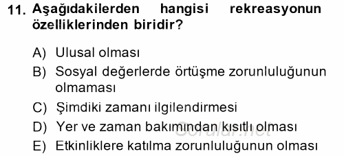 Otel İşletmelerinde Destek Hizmetleri 2014 - 2015 Tek Ders Sınavı 11.Soru