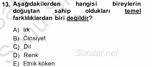 Özel Güvenlik Meslek Etiği 2014 - 2015 Dönem Sonu Sınavı 13.Soru