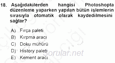 Sayısal Fotoğraf İşleme Teknikleri 2015 - 2016 Ara Sınavı 18.Soru