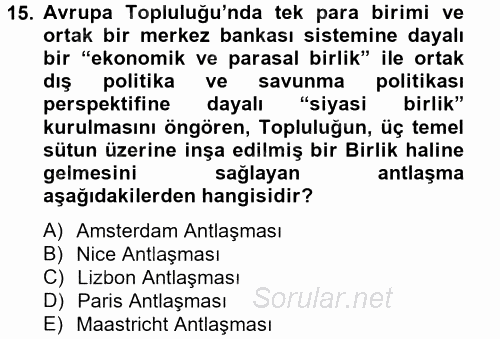 Dış Ticarete Giriş 2013 - 2014 Tek Ders Sınavı 15.Soru