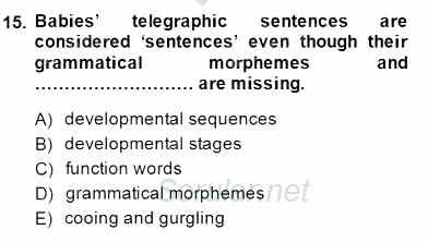 Dil Edinimi 2014 - 2015 Dönem Sonu Sınavı 15.Soru