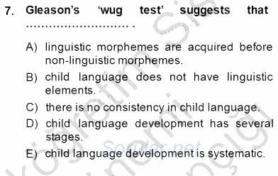 Dil Edinimi 2014 - 2015 Dönem Sonu Sınavı 7.Soru