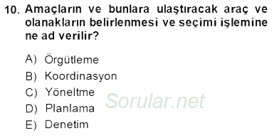 Bina ve Site Yöneticiliği 2014 - 2015 Ara Sınavı 10.Soru