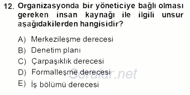 Bina ve Site Yöneticiliği 2014 - 2015 Ara Sınavı 12.Soru