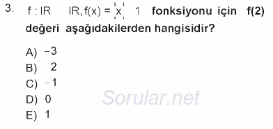 Matematik 1 2012 - 2013 Tek Ders Sınavı 3.Soru