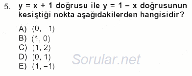 Matematik 1 2012 - 2013 Tek Ders Sınavı 5.Soru