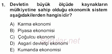 Medya Ekonomisi ve İşletmeciliği 2013 - 2014 Ara Sınavı 1.Soru