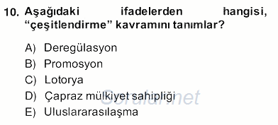 Medya Ekonomisi ve İşletmeciliği 2013 - 2014 Ara Sınavı 10.Soru