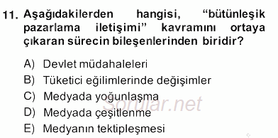 Medya Ekonomisi ve İşletmeciliği 2013 - 2014 Ara Sınavı 11.Soru