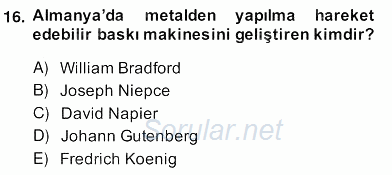 Medya Ekonomisi ve İşletmeciliği 2013 - 2014 Ara Sınavı 16.Soru