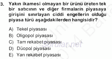 Medya Ekonomisi ve İşletmeciliği 2013 - 2014 Ara Sınavı 3.Soru