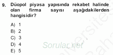 Medya Ekonomisi ve İşletmeciliği 2013 - 2014 Ara Sınavı 9.Soru