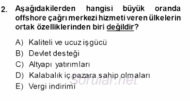 Çağrı Merkezi Yönetimi 1 2013 - 2014 Dönem Sonu Sınavı 2.Soru