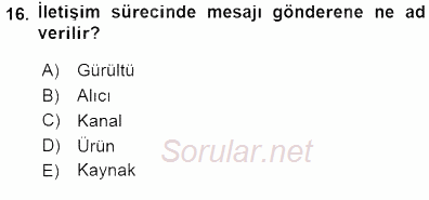 Spor Pazarlaması 2015 - 2016 Dönem Sonu Sınavı 16.Soru