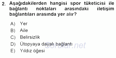 Spor Pazarlaması 2015 - 2016 Dönem Sonu Sınavı 2.Soru