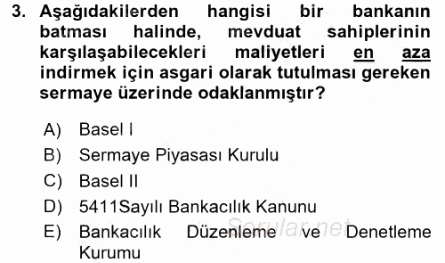 Finansal Kurumlar 2016 - 2017 Ara Sınavı 3.Soru