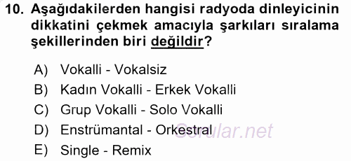 İletişim Ortamları Tasarımı 2016 - 2017 3 Ders Sınavı 10.Soru