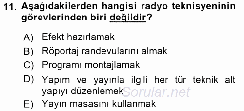 İletişim Ortamları Tasarımı 2016 - 2017 3 Ders Sınavı 11.Soru