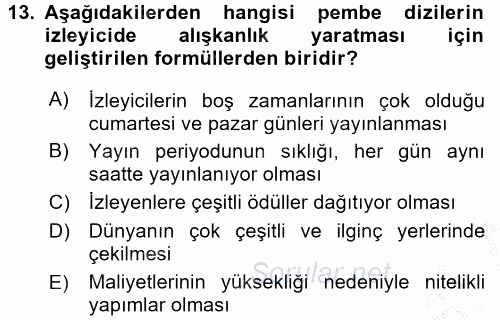 İletişim Ortamları Tasarımı 2016 - 2017 3 Ders Sınavı 13.Soru