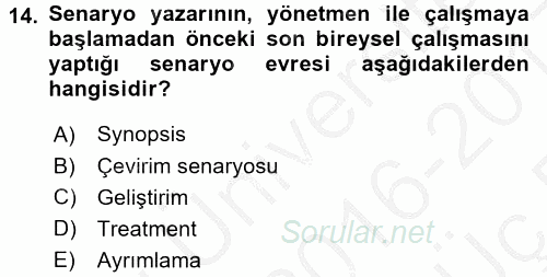 İletişim Ortamları Tasarımı 2016 - 2017 3 Ders Sınavı 14.Soru