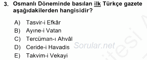 İletişim Ortamları Tasarımı 2016 - 2017 3 Ders Sınavı 3.Soru