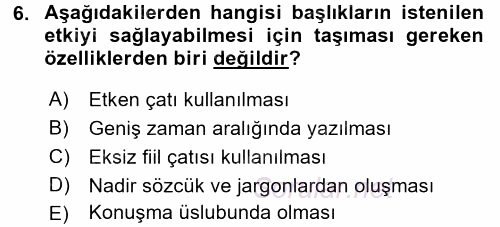 İletişim Ortamları Tasarımı 2016 - 2017 3 Ders Sınavı 6.Soru