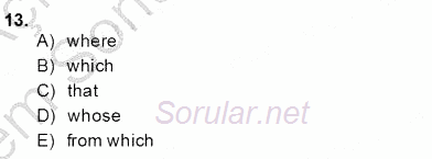 Bağlamsal Dilbilgisi 4 2013 - 2014 Dönem Sonu Sınavı 13.Soru