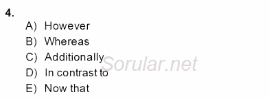 Bağlamsal Dilbilgisi 4 2013 - 2014 Dönem Sonu Sınavı 4.Soru