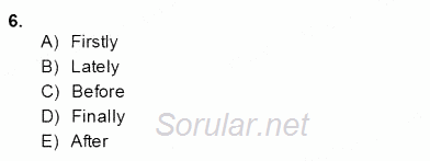 Bağlamsal Dilbilgisi 4 2013 - 2014 Dönem Sonu Sınavı 6.Soru