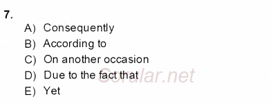 Bağlamsal Dilbilgisi 4 2013 - 2014 Dönem Sonu Sınavı 7.Soru