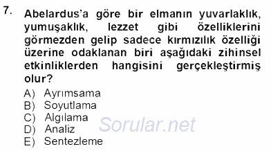 Ortaçağ Felsefesi 1 2012 - 2013 Ara Sınavı 7.Soru