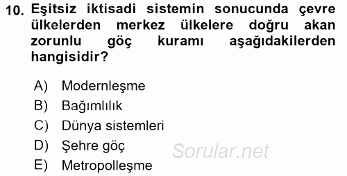 Turistik Alanlarda Mekan Tasarımı 2017 - 2018 Ara Sınavı 10.Soru