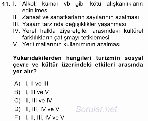 Turistik Alanlarda Mekan Tasarımı 2017 - 2018 Ara Sınavı 11.Soru