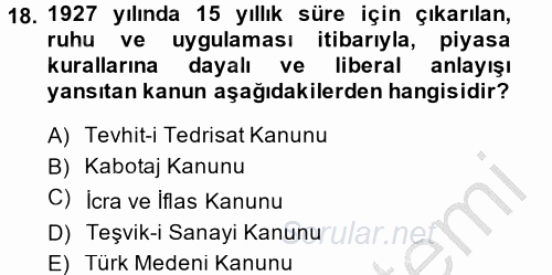 Maliye Politikası 2 2014 - 2015 Ara Sınavı 18.Soru