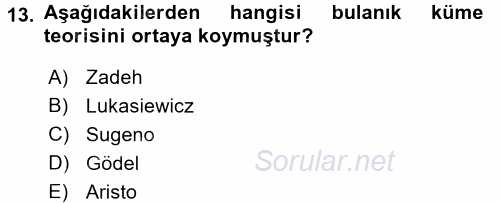 Coğrafi Bilgi Sistemleri İçin Temel Matematik 2017 - 2018 Dönem Sonu Sınavı 13.Soru
