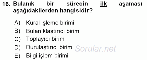 Coğrafi Bilgi Sistemleri İçin Temel Matematik 2017 - 2018 Dönem Sonu Sınavı 16.Soru