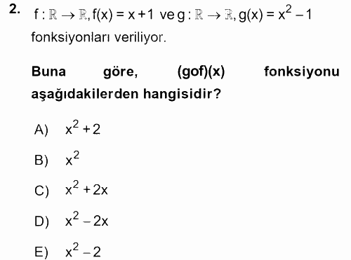 Coğrafi Bilgi Sistemleri İçin Temel Matematik 2017 - 2018 Dönem Sonu Sınavı 2.Soru