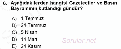 İletişim Sosyolojisi 2015 - 2016 Dönem Sonu Sınavı 6.Soru