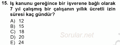 Maliyet Muhasebesi 2012 - 2013 Ara Sınavı 15.Soru