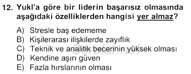 Organizasyonlarda Davranış 2012 - 2013 Ara Sınavı 12.Soru