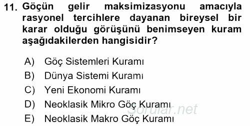 İnsan ve Toplum 2017 - 2018 Dönem Sonu Sınavı 11.Soru