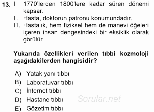 İnsan ve Toplum 2017 - 2018 Dönem Sonu Sınavı 13.Soru