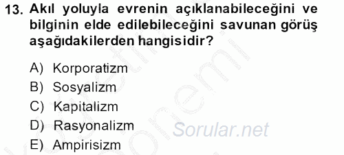 Kamu Yönetimi 2013 - 2014 Dönem Sonu Sınavı 13.Soru